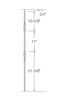 MSP-22 Split Arrows Iron Baluster - 1/2 in Square - dimensions