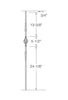 MSP-23 Split Arrows with Basket Iron Baluster - 1/2 in Square - dimensions