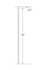 MSP-30 Plain Iron Baluster - 1/2 in Square - dimensions