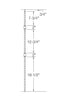 MSP-32 Double Ball Iron Baluster - 1/2 in Square - dimensions
