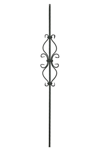 MSP-35 "Hour Glass" Scroll Iron Baluster - 1/2 in Square