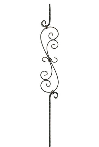 MSP-36 "S" Scroll Iron Baluster - 1/2 in Square