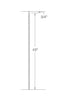 MSP-40 Plain Iron Baluster - 1/2 in Square - dimensions