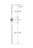 MSP-43 Single Basket with Spoons Iron Baluster - 1/2 in Square - dimensions