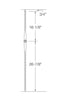 MSP-45 Single Collar with Spoons Iron Baluster - 1/2 in Square - dimensions