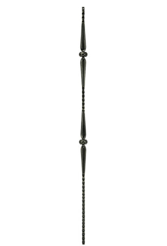MSP-46 Double Collar with Spoons Iron Baluster - 1/2 in Square