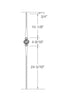 MSP-47 Single Basket with Spoons Iron Baluster - 1/2 in Square - dimensions