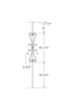 MSP-58 Double Heart Scroll Iron Baluster - 1/2 in Square - dimensions