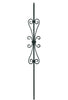 MSP-58 Double Heart Scroll Iron Baluster - 1/2 in Square