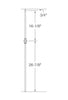 MSP-60 Single Knuckle Iron Baluster - 1/2 in Square - dimensions