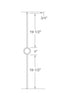MSP-72 Single Circle Iron Baluster - 1/2 in Square - dimensions