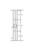 MSP-74 Circle Panel Iron Baluster - 1/2 in Square - dimensions
