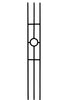MSP-74 Circle Panel Iron Baluster - 1/2 in Square