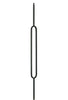 MSP-80 Single Oval Iron Baluster - 1/2 in Square - view 2