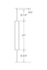 MSP-81 Single Rectangle Iron Baluster - 1/2 in Square - dimensions