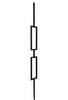 MSP-82 Double Rectangle Iron Baluster - 1/2 in Square