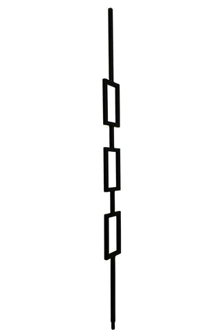 MSP-83 Triple Rectangle Iron Baluster - 1/2 in Square