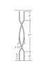 MSP-85 Double Helix Iron Baluster - 1/2 in Square - dimensions