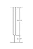 MSP-86 Split Oval Iron Baluster - 1/2 in Square - dimensions