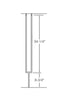 MSP-87 Split Rectangle Iron Baluster - 1/2 in Square - dimensions