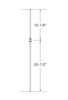 MSP-R22 Single Ball Iron Baluster - 1/2 in Round - dimensions
