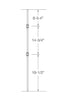 MSP-R23 Double Ball Iron Baluster - 1/2 in Round - dimensions