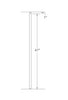 MSP-N01 Plain Iron Newel - 1-3/16 in Square - dimensions