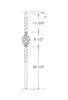 MSP-N04 Single Basket Iron Newel - 1-3/16 in Square - dimensions