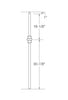 MSP-N60 Single Knuckle Iron Newel - 1-3/16 in Square - dimensions