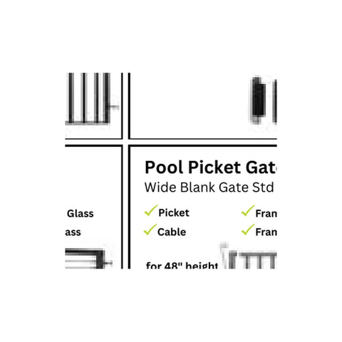 PB3480 48" (h) Pool Gate Aluminum Gate