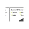 PB5043 Outside 135deg Fascia Bracket Aluminum Post