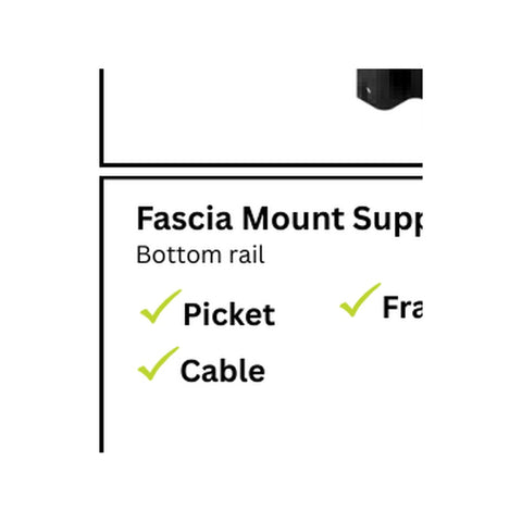 PB5410 Fascia Support Leg (Required with Framed Glass Fascia Mount Railing) Aluminum Post
