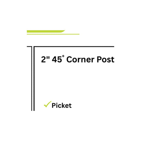 PB5494 2"W x 42"H 45 Deg Corner Post Aluminum Post
