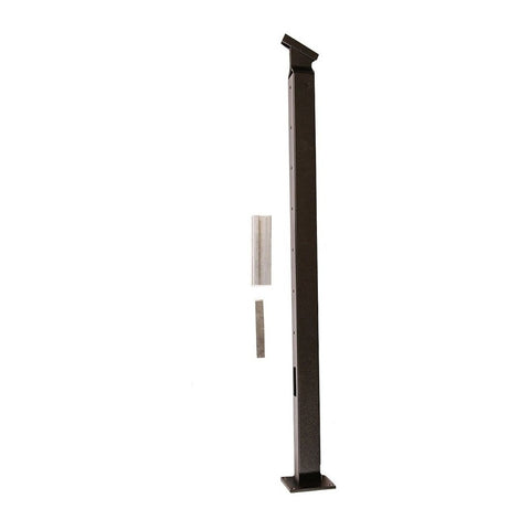 PB5832 2.5" x 42" Cable Rail Top Stair Post - Slotted to accept stair rails and 7 pre-drilled & threaded holes (stair face + opposite side face)