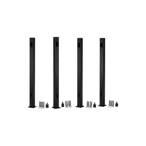 PB5834 2.5" x Cable Rail Pivot Top Mid Stair Post with rail splice kit and 7 pre-drilled holes 2 faces