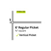 PB7461 42" Regular 5/8" Picket Package 6ft