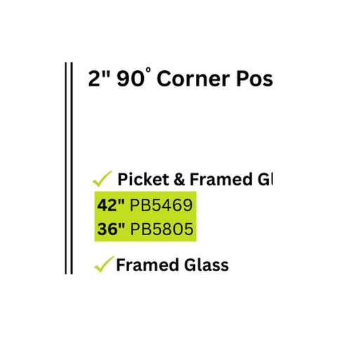 PB7707 2"W x 60"H 90 Deg Corner Post Aluminum Post