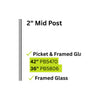 PB7708 2"W x 60"H Mid Post Aluminum Post
