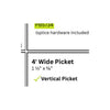 PB7730 42" WIDE 1-1/2"x5/8" Picket Package 4ft