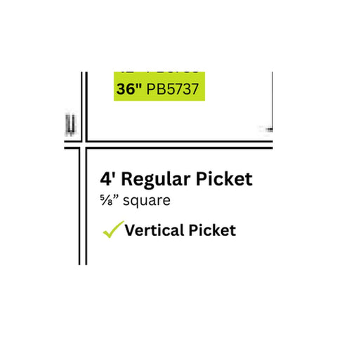 PB7739 42" Regular 5/8" Picket Package 4ft