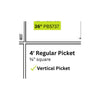 PB7739 42" Regular 5/8" Picket Package 4ft