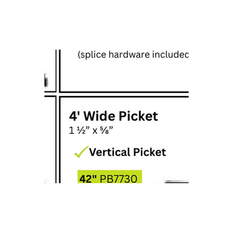 PB7752 36" WIDE 1-1/2"x5/8" Picket Package 4ft