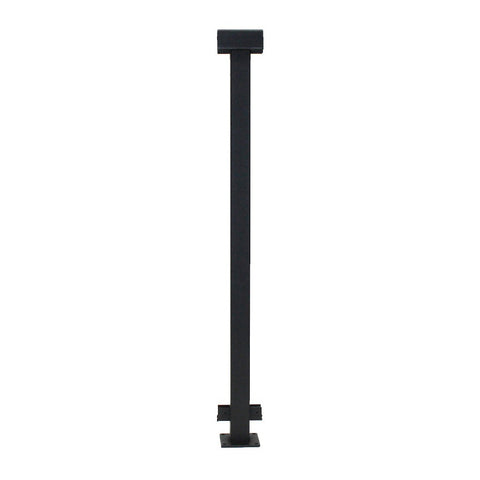 PB7876 2.5" x 36" Cable Rail Custom Angle Corner Post - Top Sleeved / bottom rail connector and 9 pre-driiled & threaded holes 2 faces