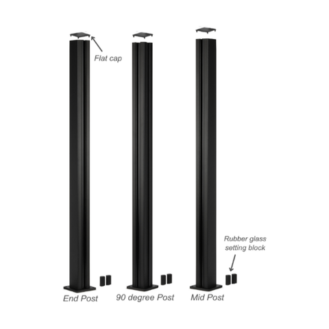 PB7878 2-1/2" Frameless Glass End Post 42"