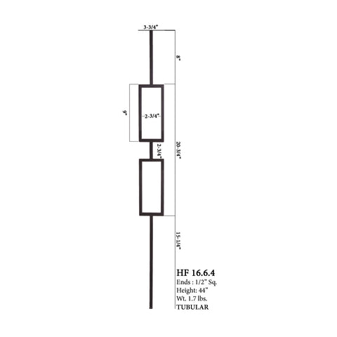 16.6.4 Aalto Modern Series Double Rectangle Hollow Baluster