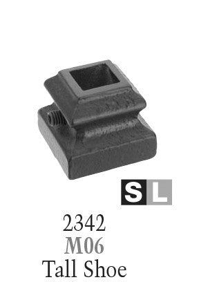 2342 Series M06 Flat (With Set Screw) Shoe For 1/2 in. Square Baluster