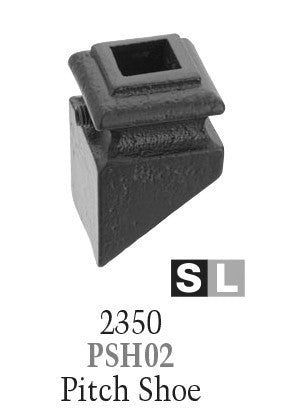 2350 Series PSH02 Pitch (With Set Screw) Shoe For 1/2 in Square Baluster