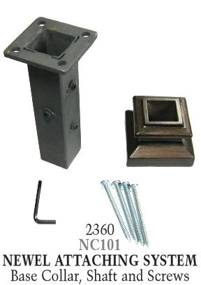 2360 Series NC101 Flat Newel (With Mounting Kit) Shoe For 1 3/16 in. Square Newel