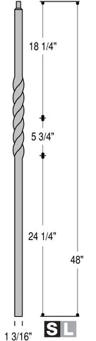 2452 Series NEWL-TW Single Twist Iron Newel