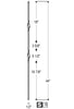 2561 Series 2RIB Double Ribbon Iron Baluster